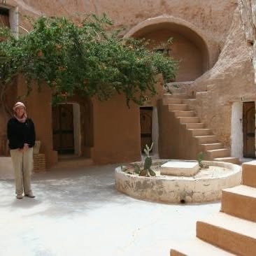 A traditional courtyard, the setting for hand-loom rug weaving